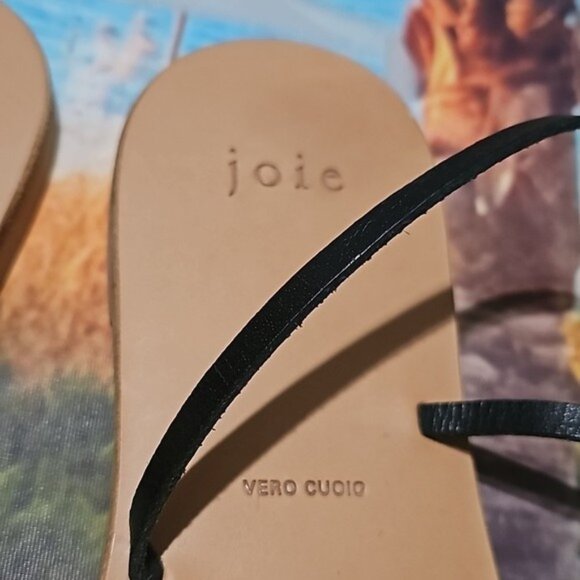 Joie Black Adjustable Ankle Strap Studded Strappy Baja Square Toe Sandals 9.5 - Picture 4 of 9